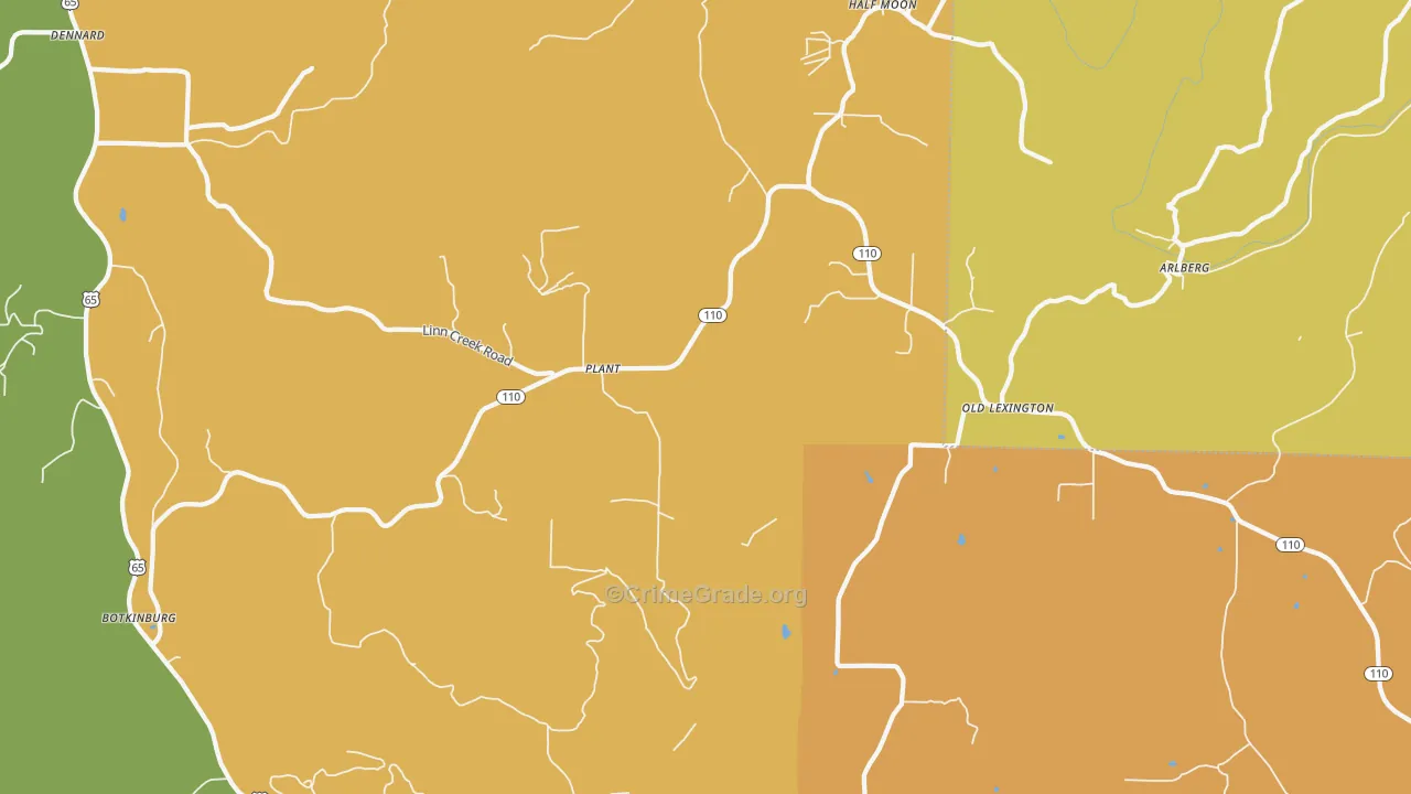 Plant, AR Map of Vandalism Rates