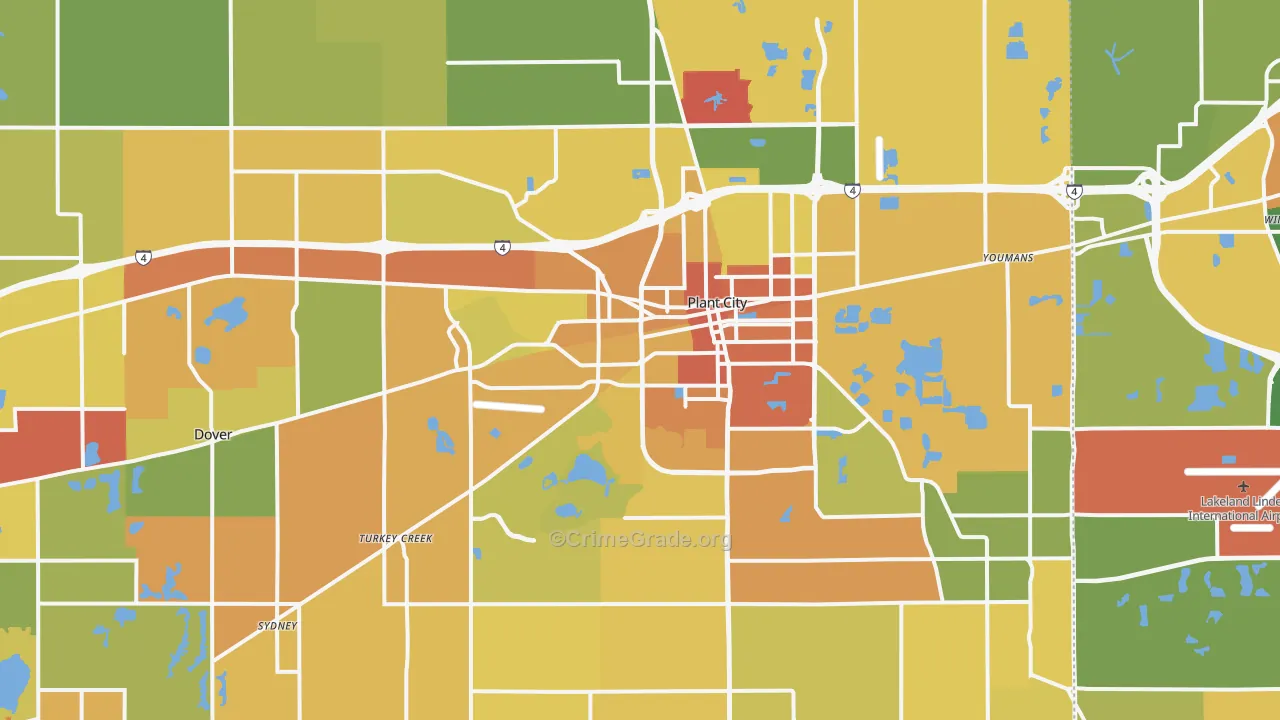 Plant City, FL Map of Vandalism Rates