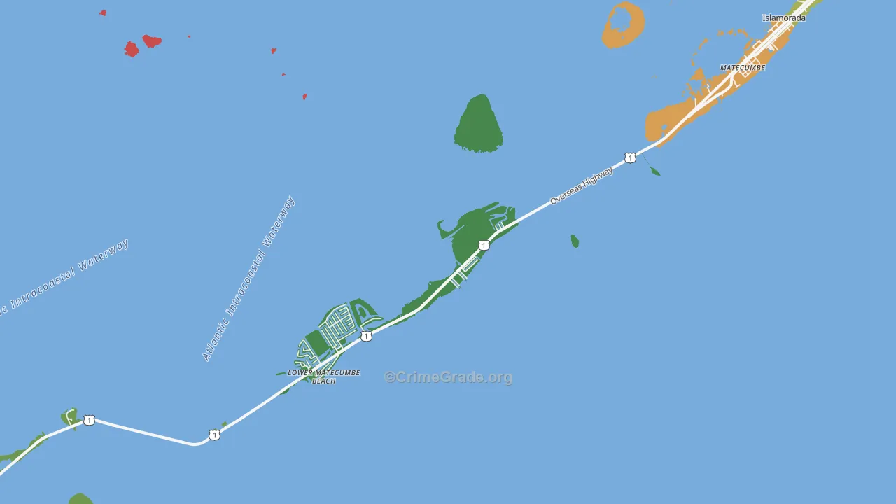 Plantation Key, FL Map of Vandalism Rates