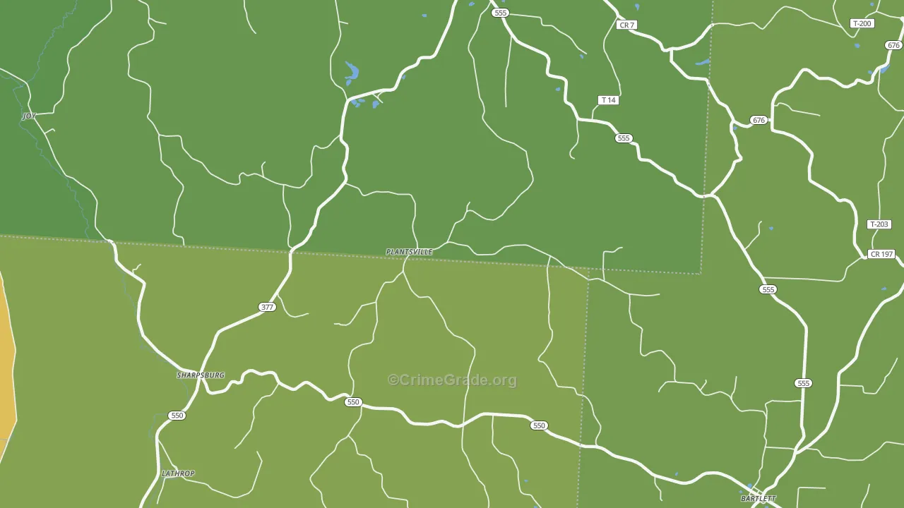 Plantsville, OH Map of Vandalism Rates