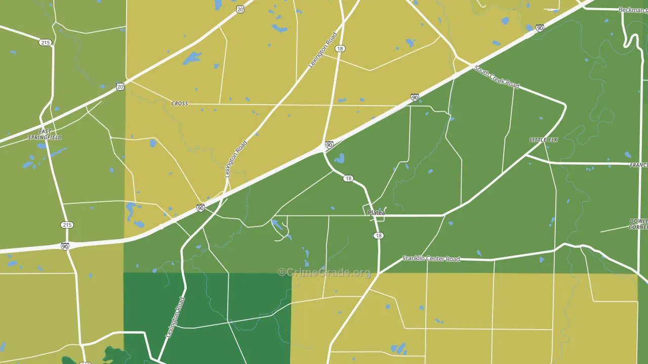 Platea, PA Map of Vandalism Rates