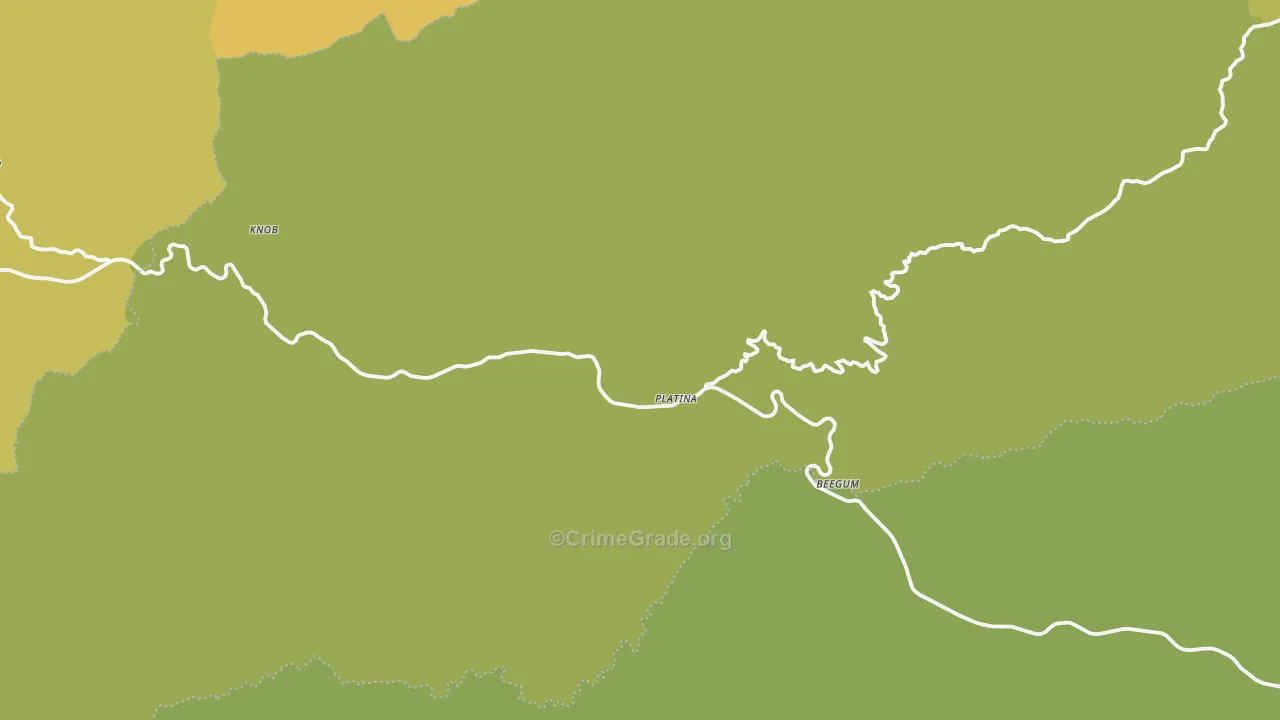 Platina, CA Map of Vandalism Rates