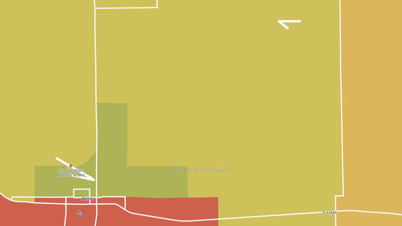 Platner, CO Map of Vandalism Rates