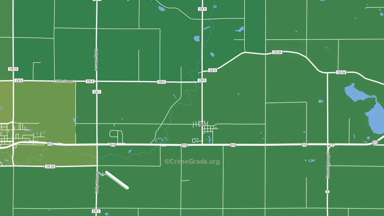 Plato, MN Map of Vandalism Rates