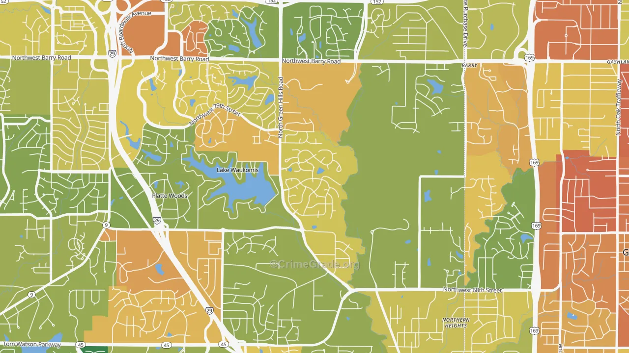 Platte Brook North, Kansas City, MO Map of Vandalism Rates
