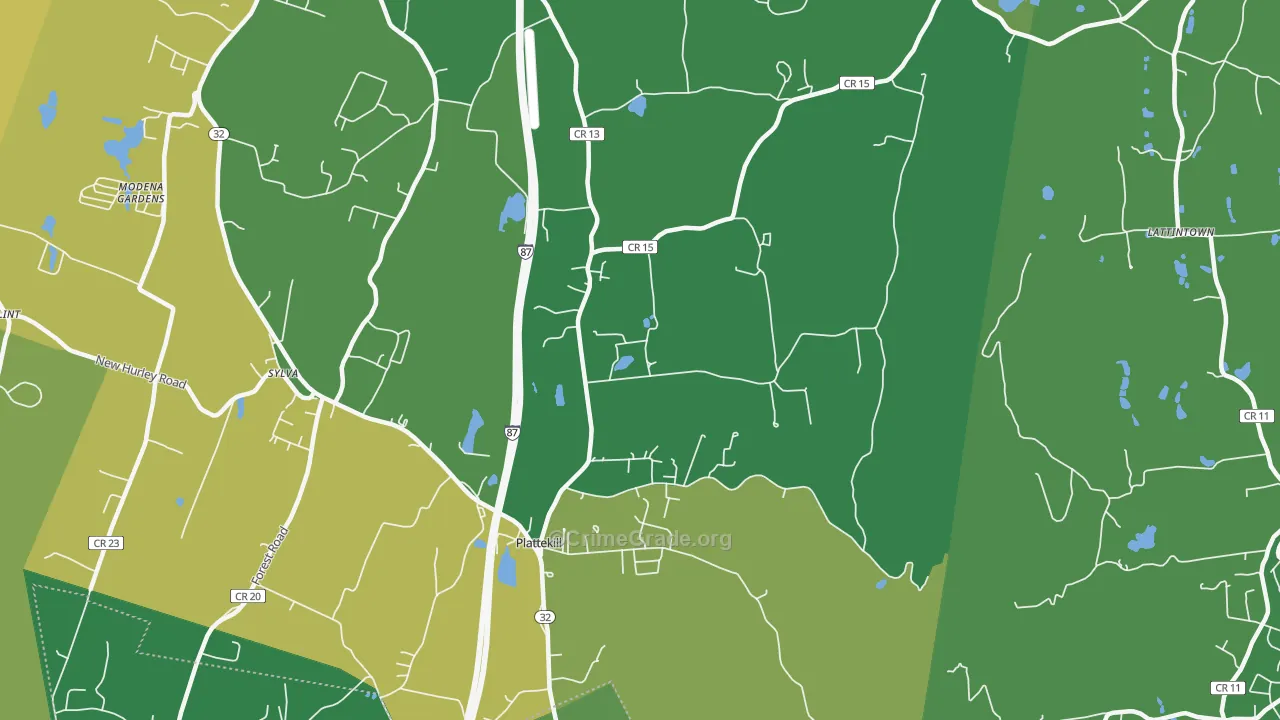 Plattekill, NY Map of Vandalism Rates