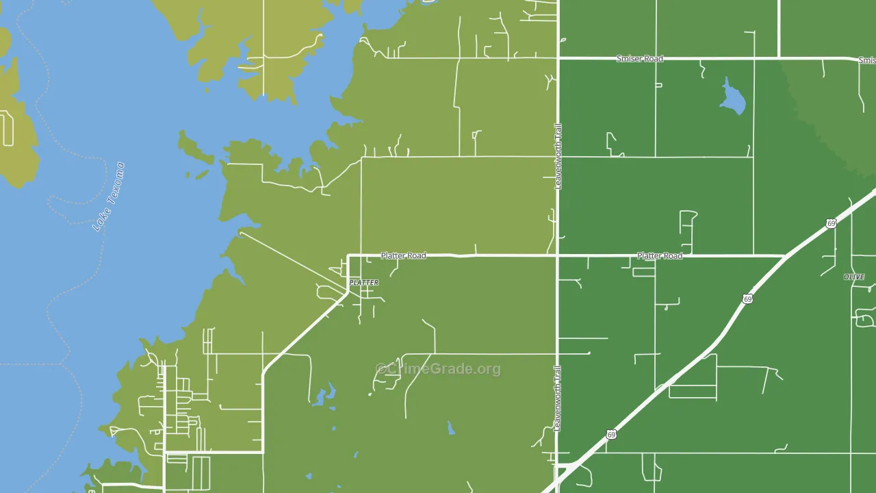 Platter, OK Map of Vandalism Rates