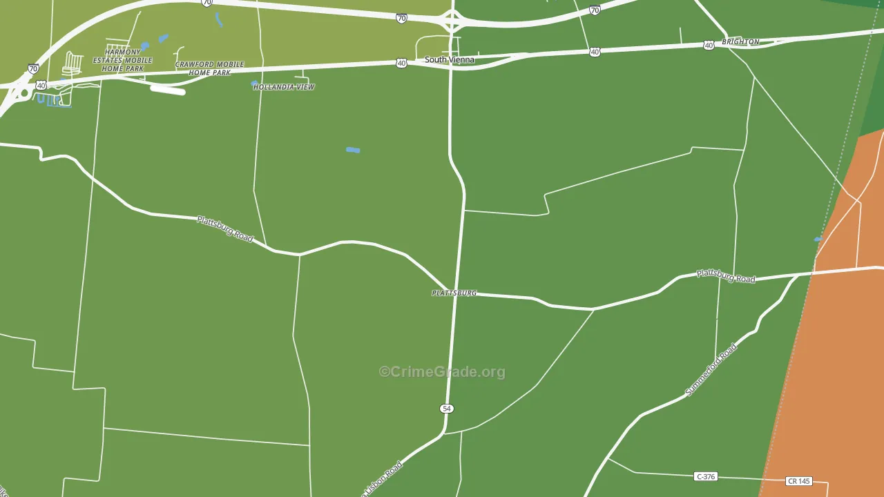 Plattsburg, OH Map of Vandalism Rates