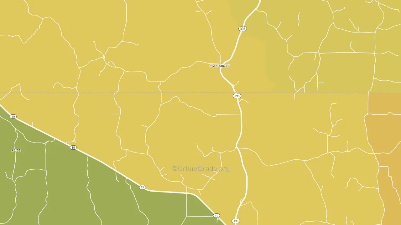 Plattsburgh, MS Map of Vandalism Rates