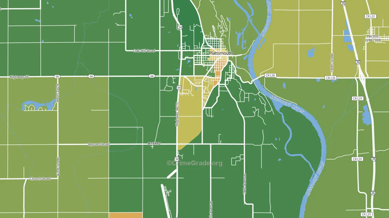 Plattsmouth, NE Map of Vandalism Rates