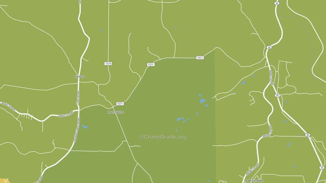 Plattsville, PA Map of Vandalism Rates