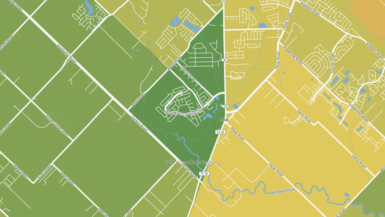 Pleak, TX Map of Vandalism Rates