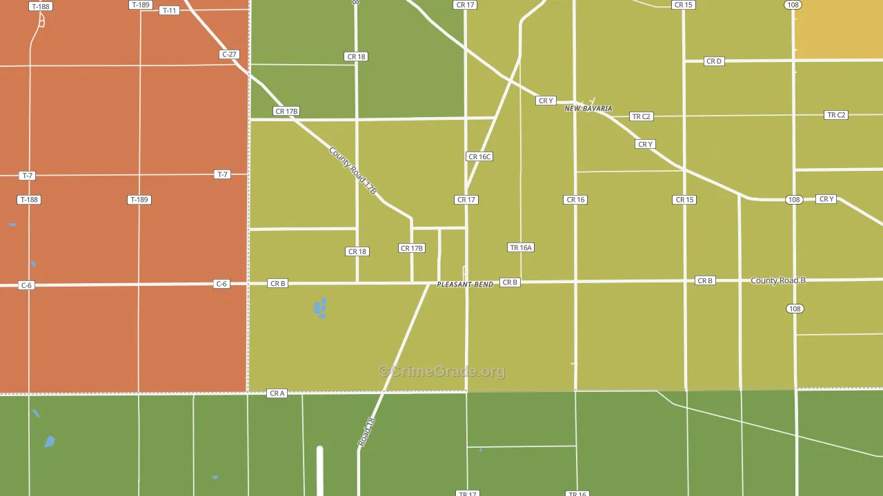 Pleasant Bend, OH Map of Vandalism Rates