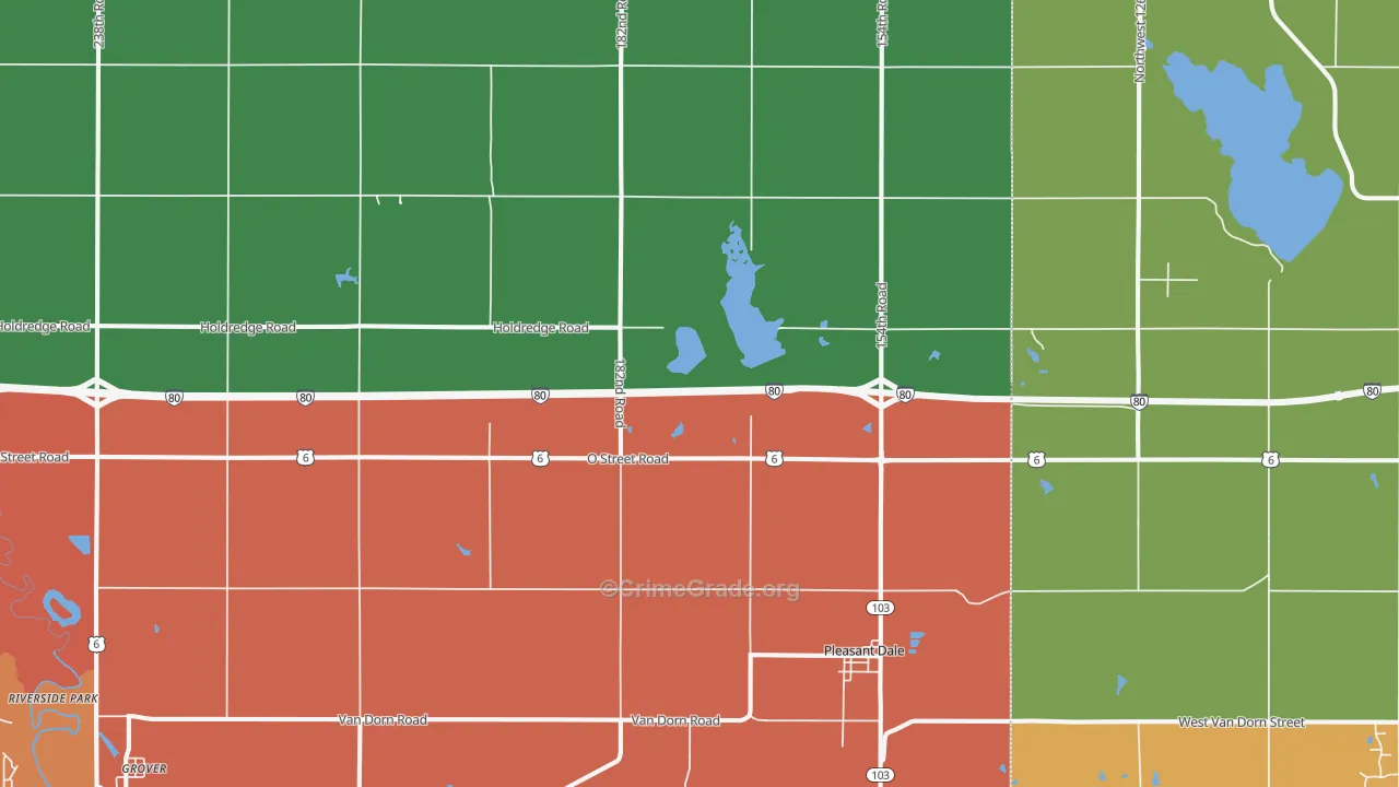 Pleasant Dale, NE Map of Vandalism Rates