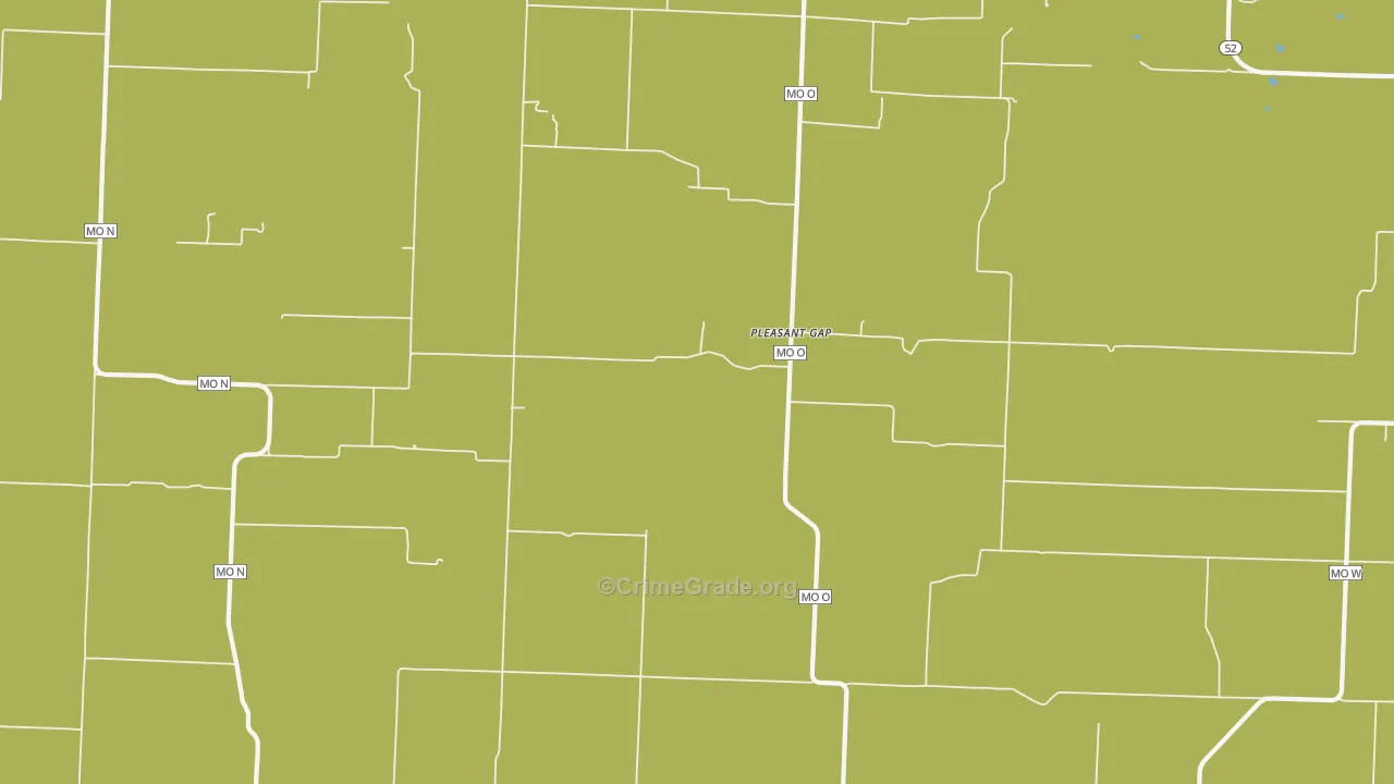Pleasant Gap, MO Map of Vandalism Rates