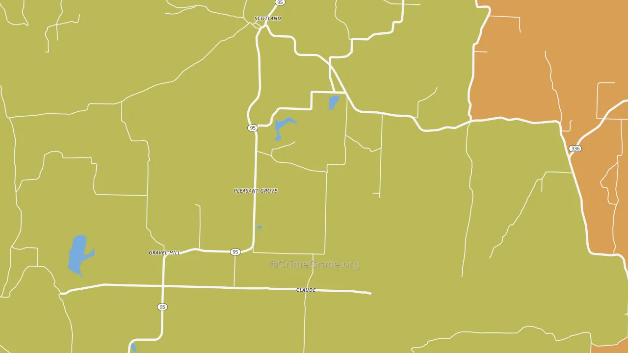 Pleasant Grove, AR Map of Vandalism Rates