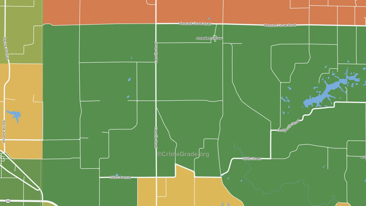Pleasant Grove, IA Map of Vandalism Rates