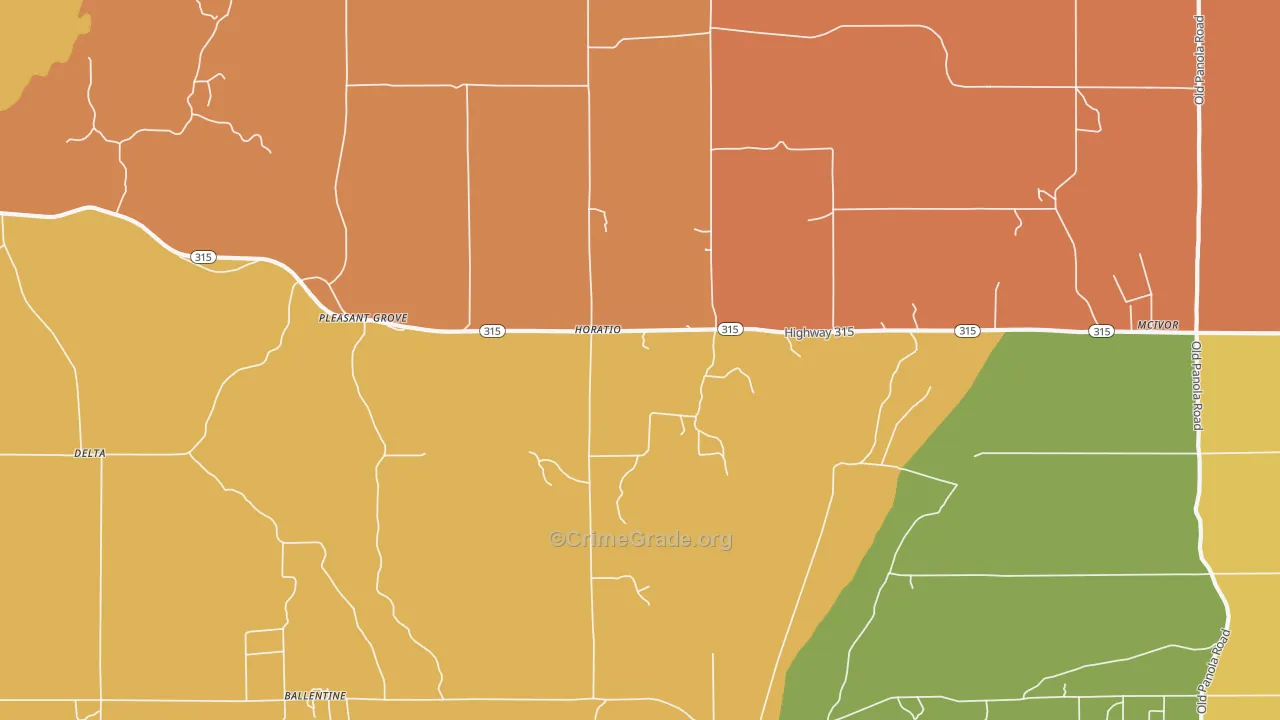 Pleasant Grove, MS Map of Vandalism Rates