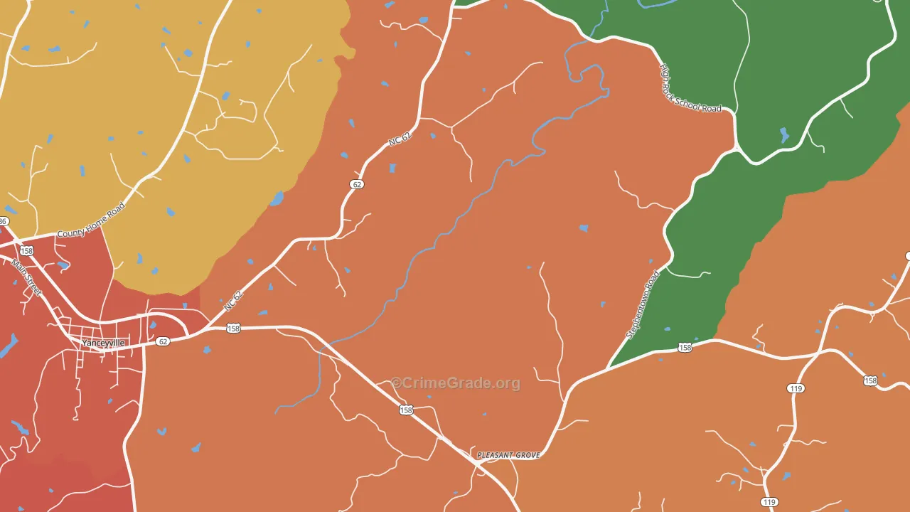 Pleasant Grove, NC Map of Vandalism Rates