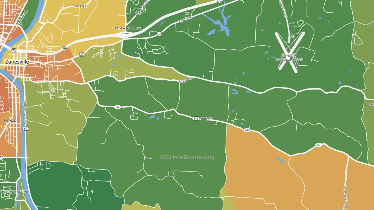Pleasant Grove, OH Map of Vandalism Rates