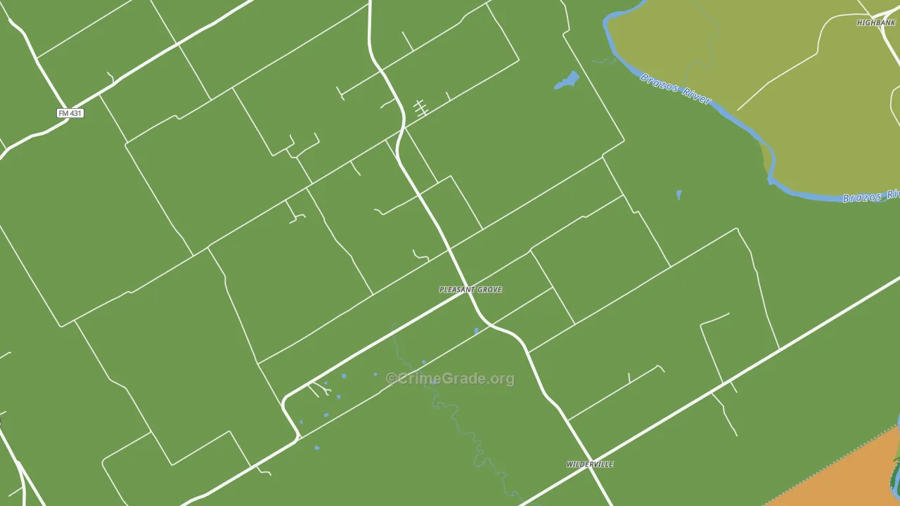Pleasant Grove, TX Map of Vandalism Rates