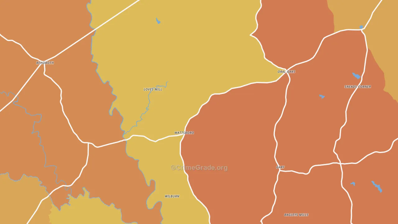 Pleasant Grove, VA Map of Vandalism Rates