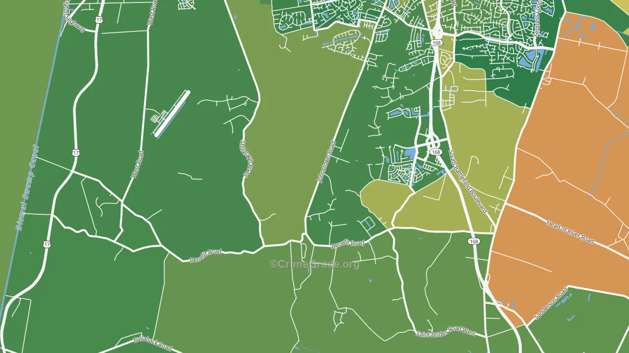 Pleasant Grove West, Chesapeake, VA Map of Vandalism Rates