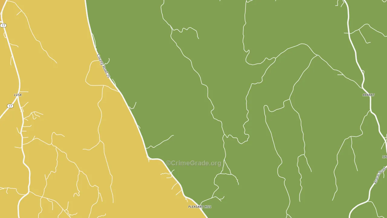 Pleasant Hill, AL Map of Vandalism Rates