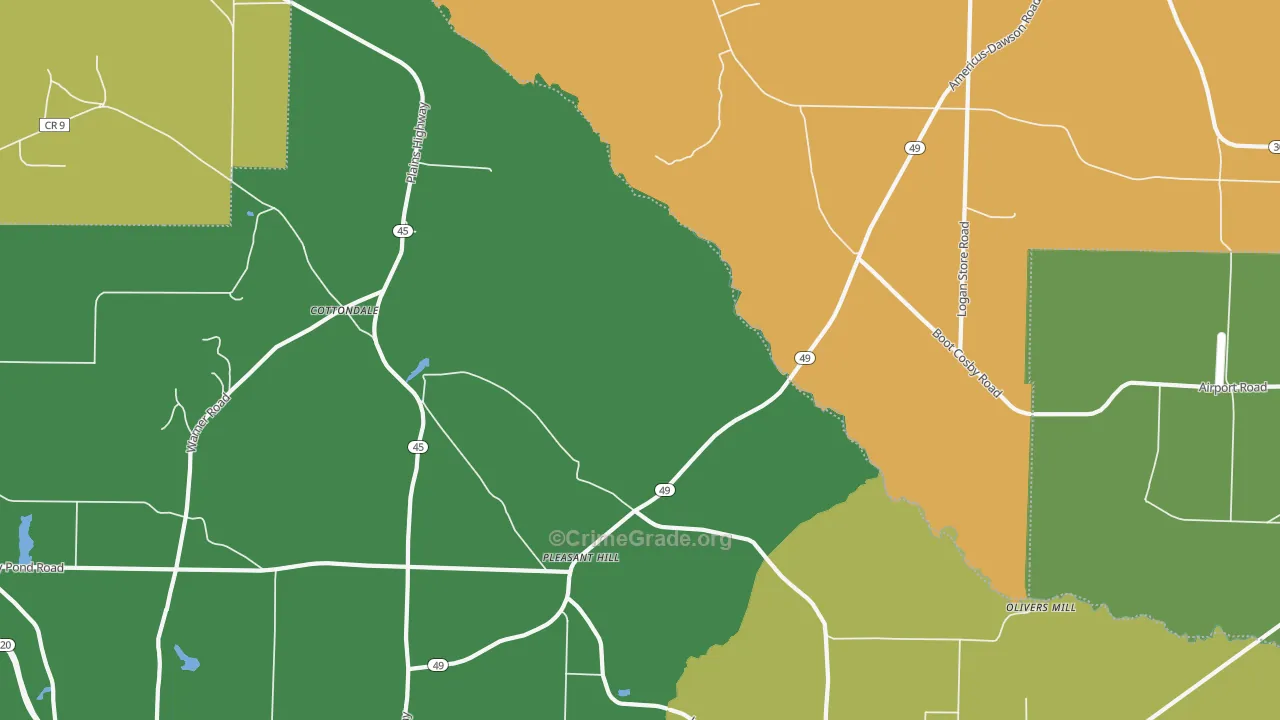 Pleasant Hill, GA Map of Vandalism Rates
