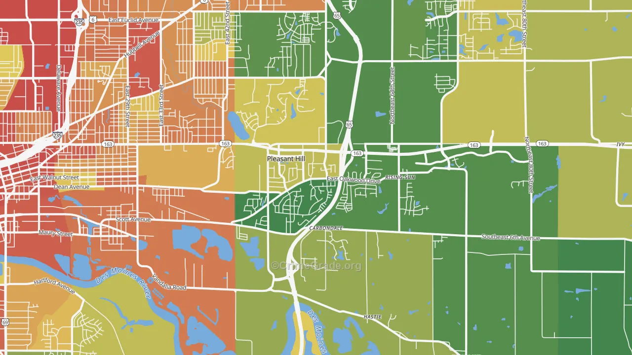 Pleasant Hill, IA Map of Vandalism Rates