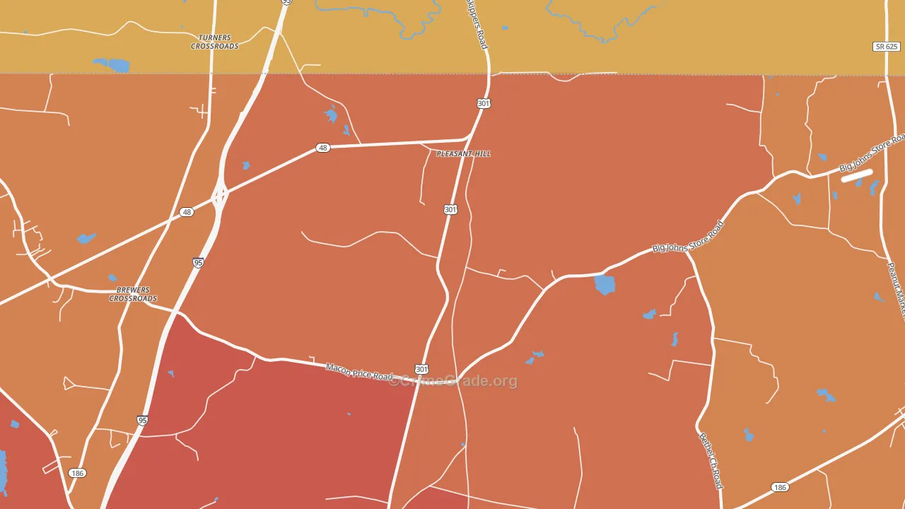 Pleasant Hill, NC Map of Vandalism Rates