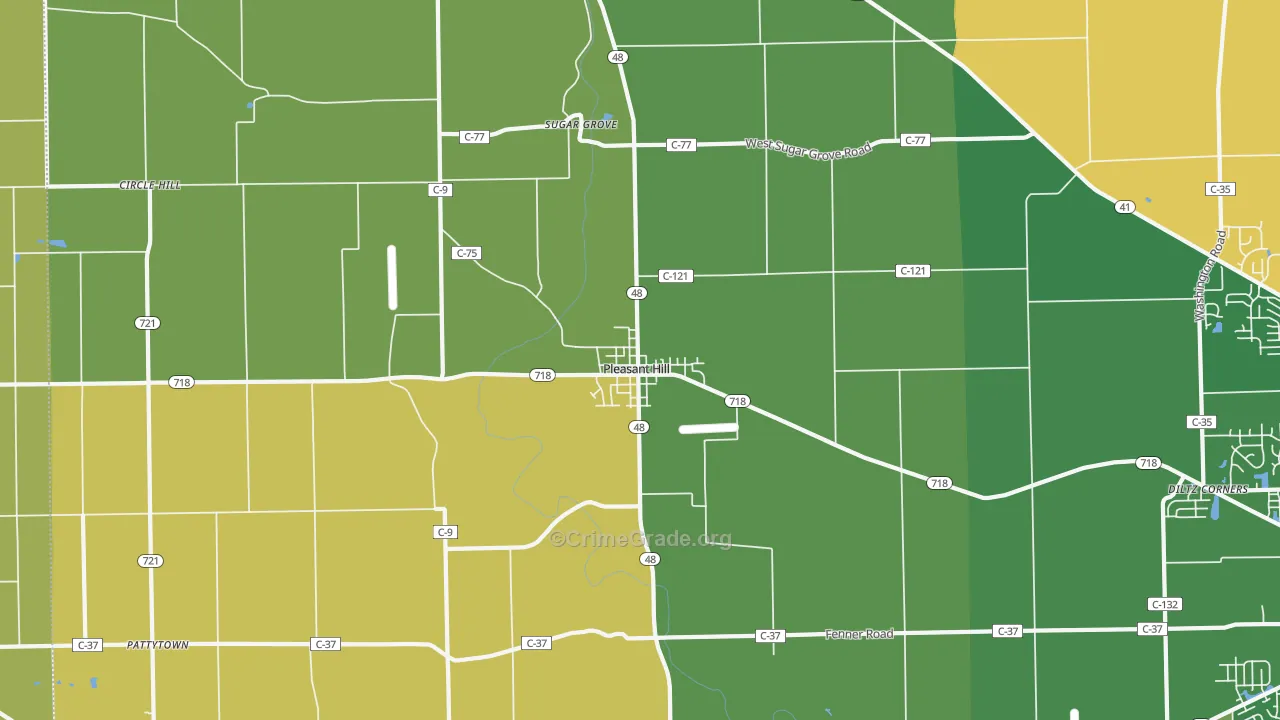 Pleasant Hill, OH Map of Vandalism Rates