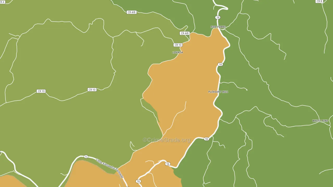 Pleasant Hill, WV Map of Vandalism Rates