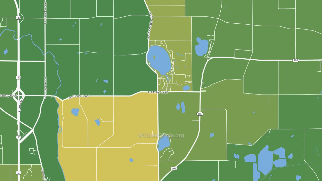 Pleasant Lake, MI Map of Vandalism Rates