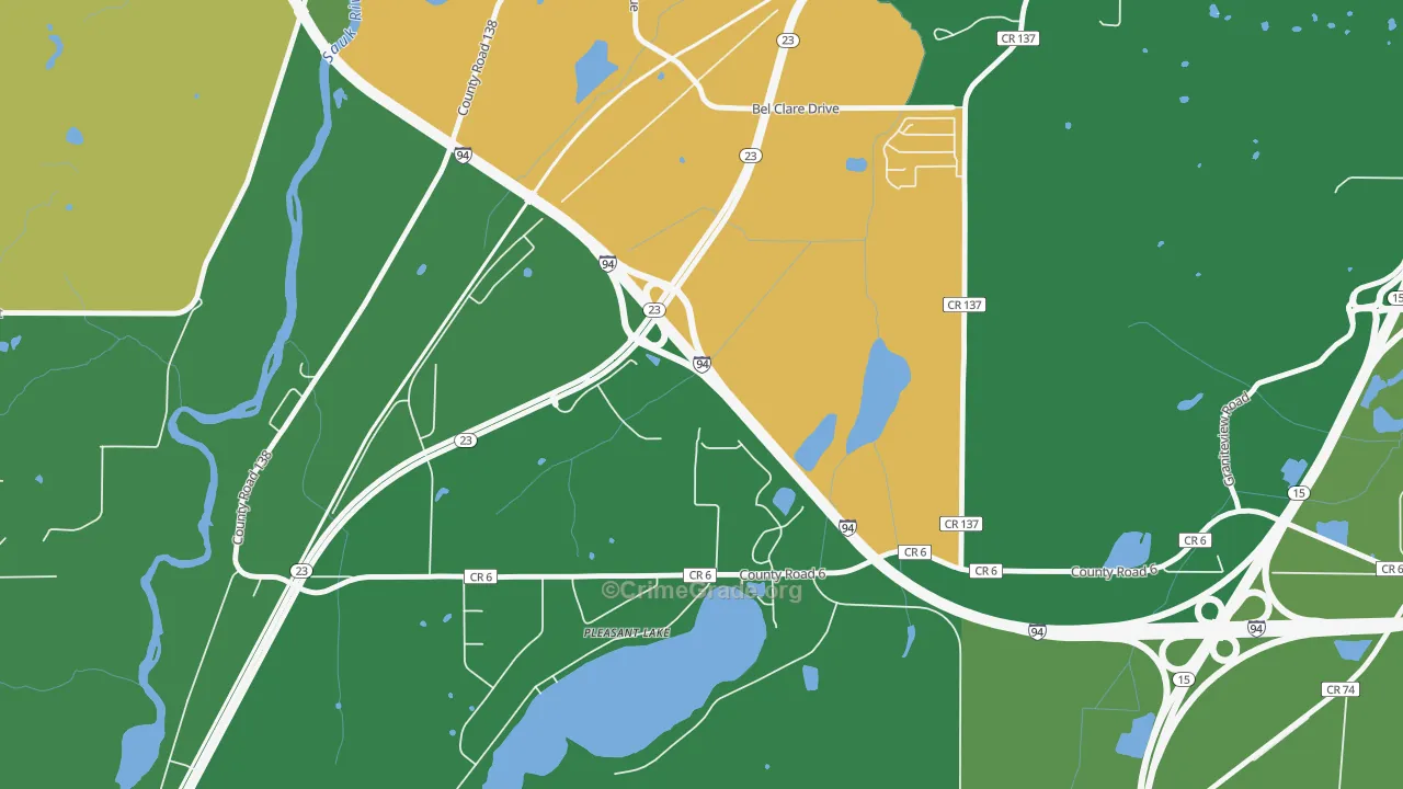 Pleasant Lake, MN Map of Vandalism Rates
