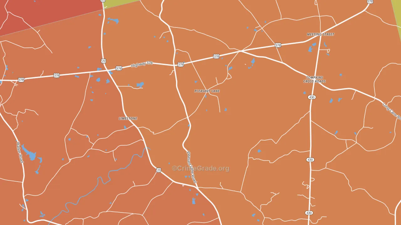 Pleasant Lane, SC Map of Vandalism Rates