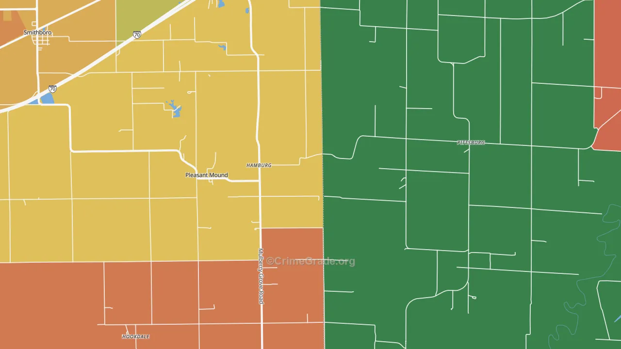 Pleasant Mound, IL Map of Vandalism Rates