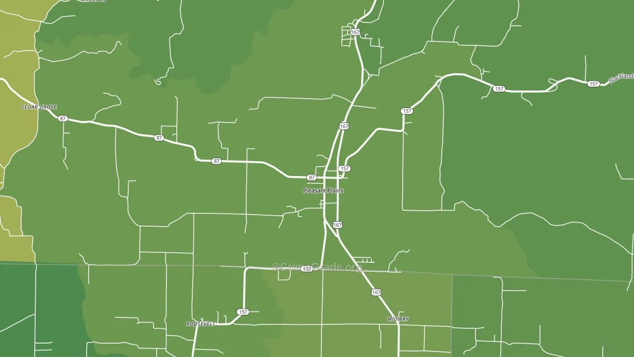 Pleasant Plains, AR Map of Vandalism Rates