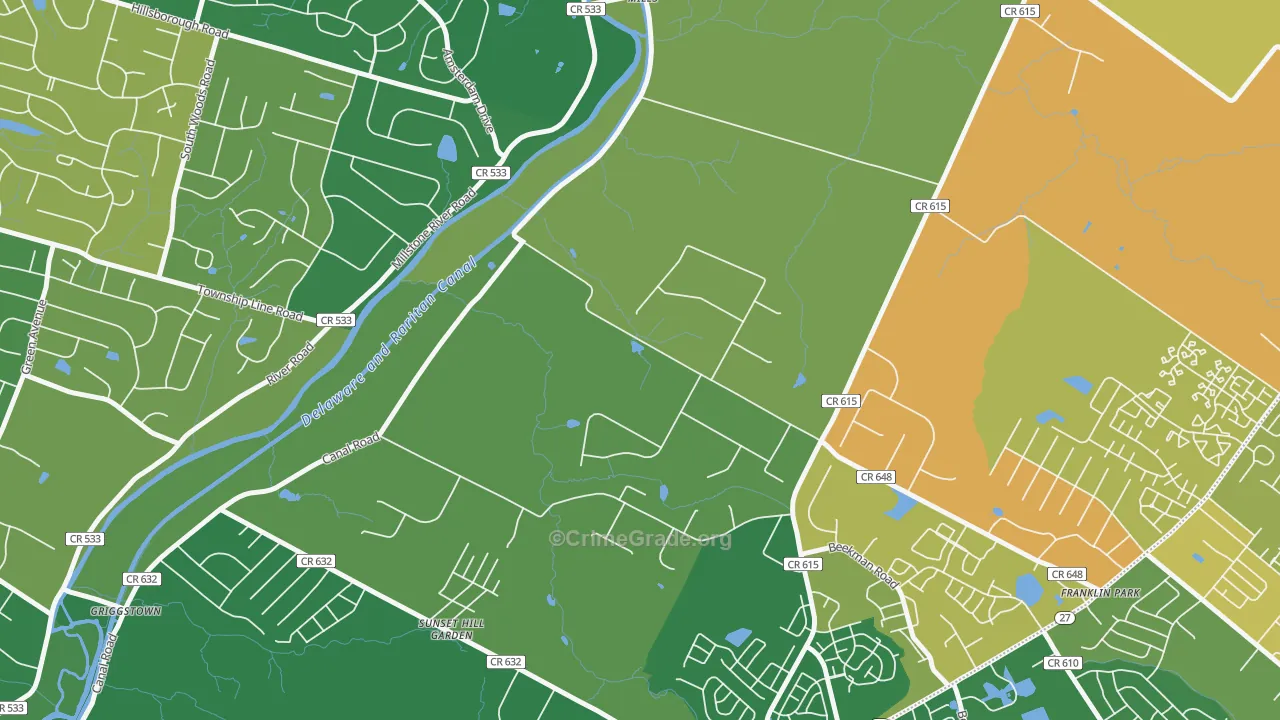 Pleasant Plains, NJ Map of Vandalism Rates