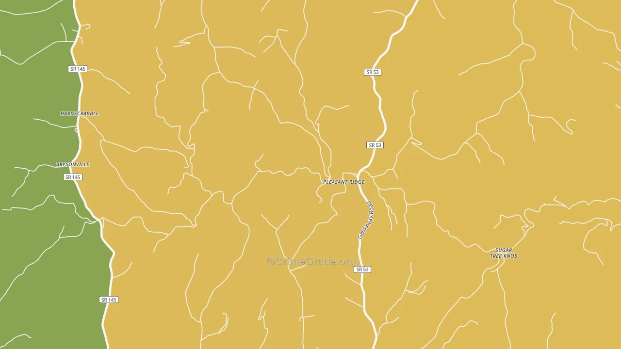 Pleasant Ridge, TN Map of Vandalism Rates