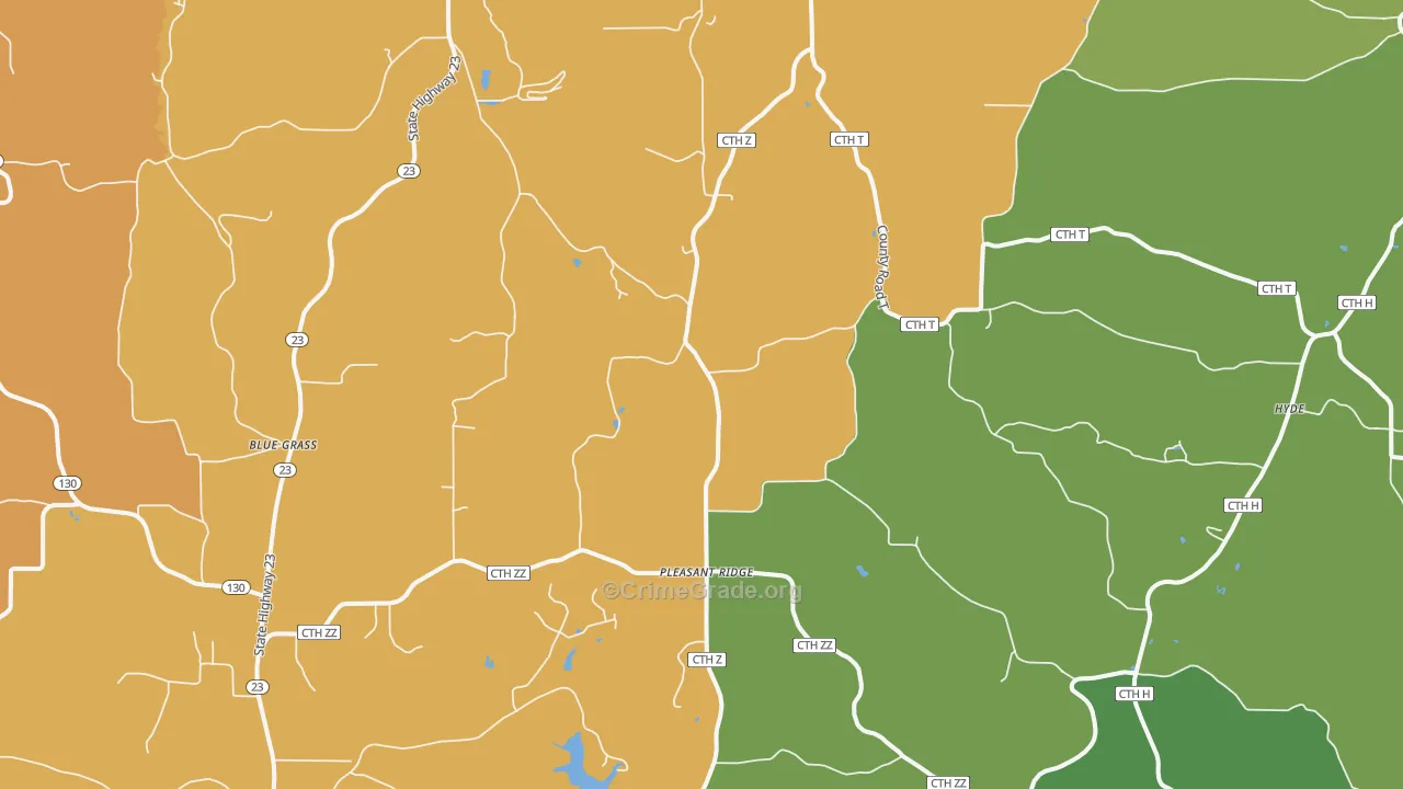 Pleasant Ridge, WI Map of Vandalism Rates