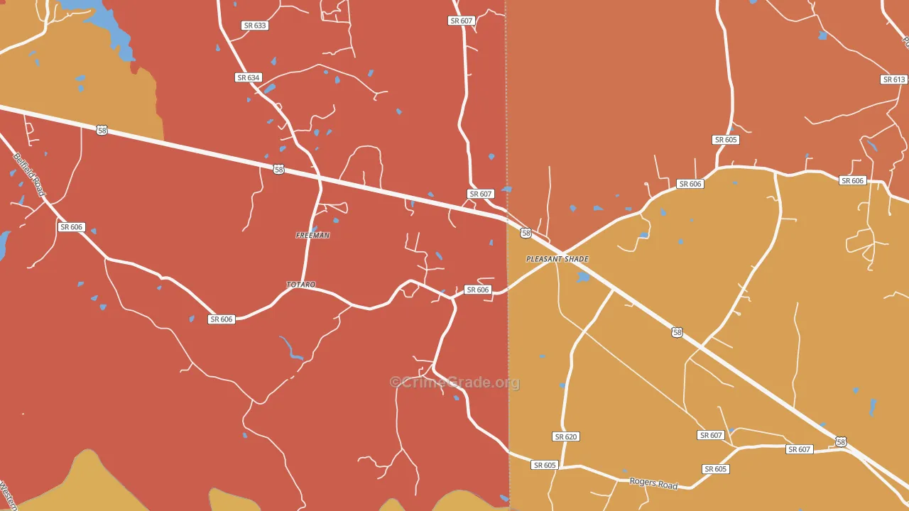 Pleasant Shade, VA Map of Vandalism Rates