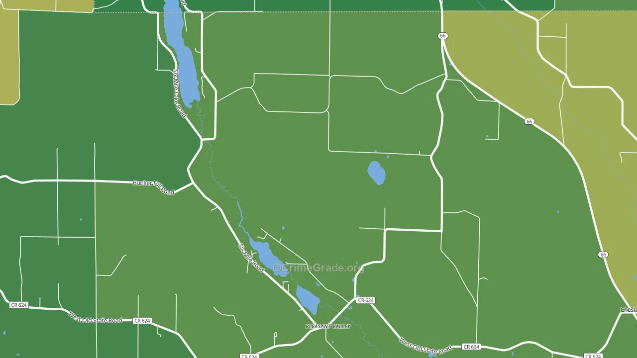 Pleasant Valley, MI Map of Vandalism Rates