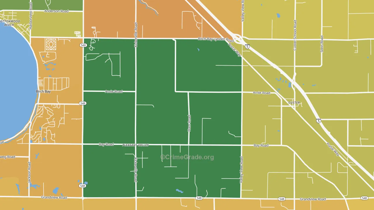 Pleasant Valley, WA Map of Vandalism Rates