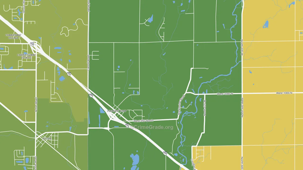 Pleasant View, IN Map of Vandalism Rates