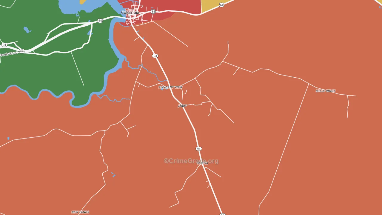 Pleasant View, NC Map of Vandalism Rates