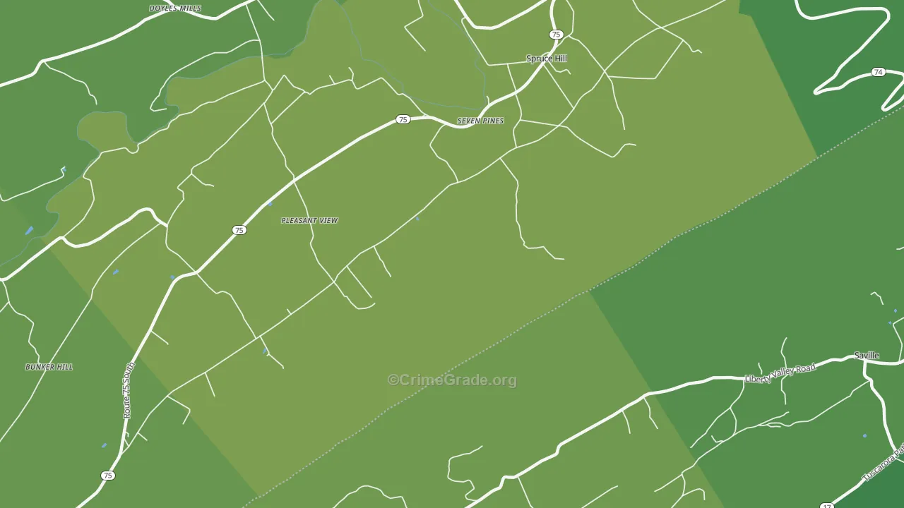 Pleasant View, PA Map of Vandalism Rates