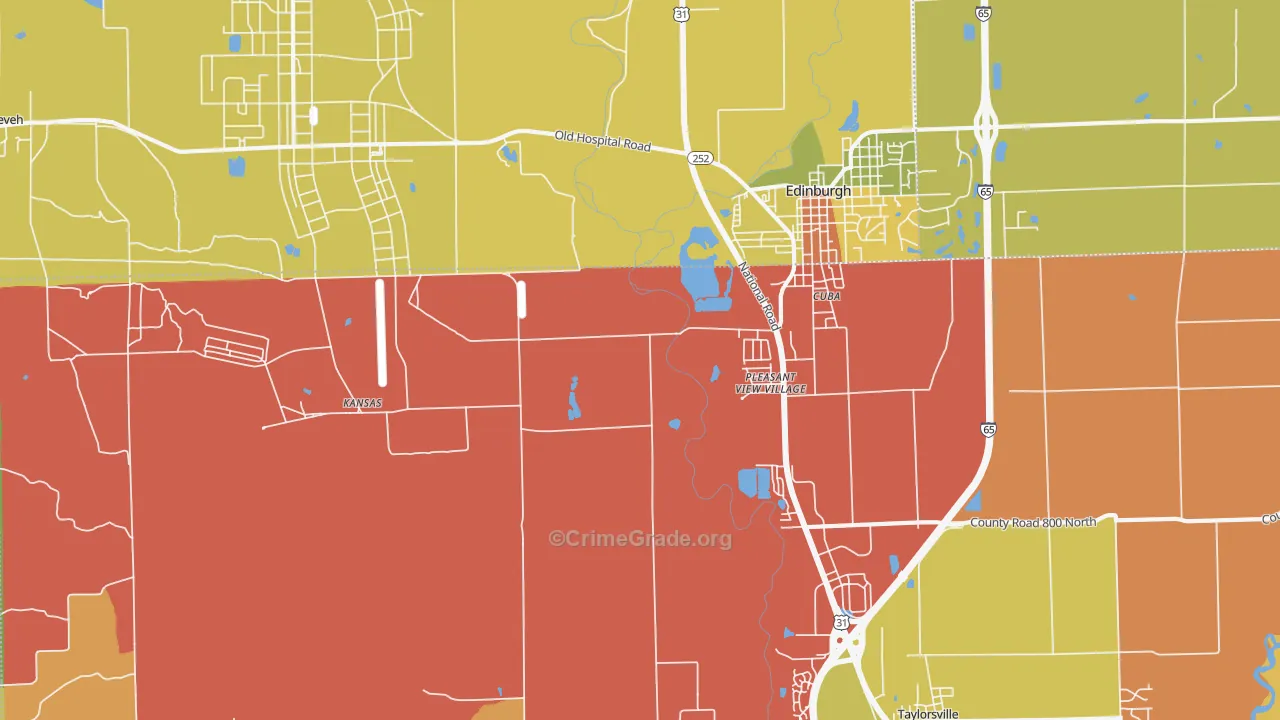 Pleasant View Village, IN Map of Vandalism Rates