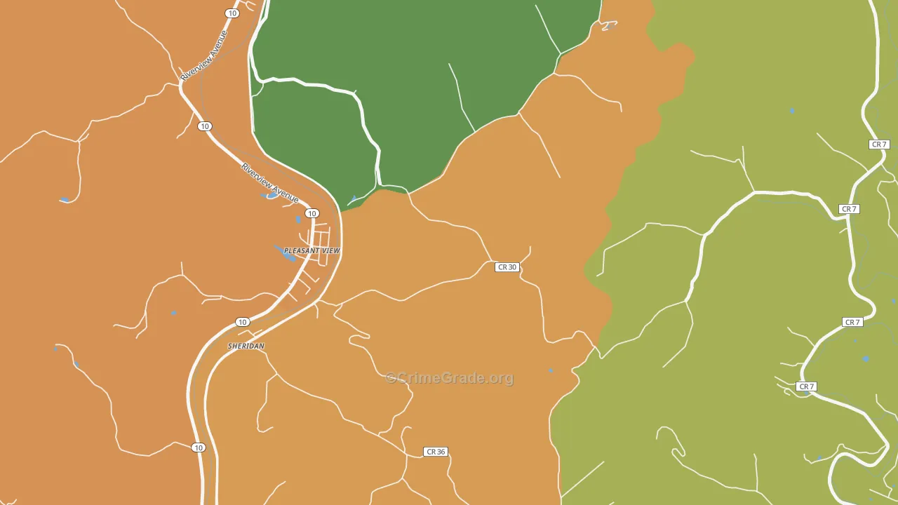 Pleasant View, WV Map of Vandalism Rates