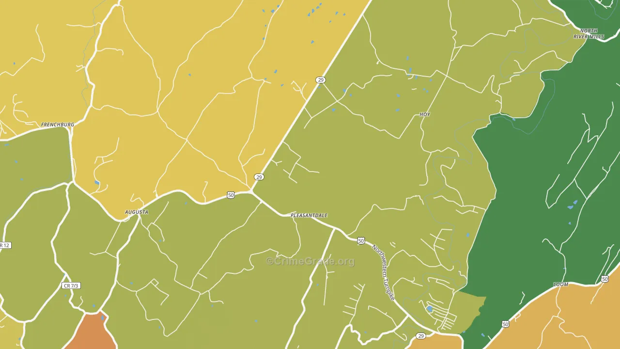 Pleasantdale, WV Map of Vandalism Rates